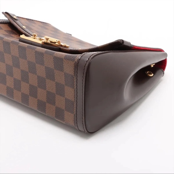 ‼️RARE❤️Louis Vuitton Damier Ebene shoulder bag studded LV handbag LV trunk bag - Picture 15 of 17